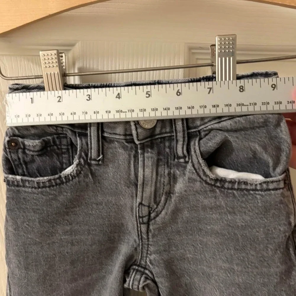 Gap Kids Boys Straight Leg Jeans Washed Black Gray‎ Denim Adjustable Waist 4T